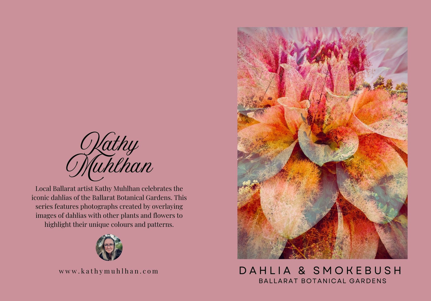 Ballarat Botanical Gardens Greeting Card: Dahlia & Smokebush