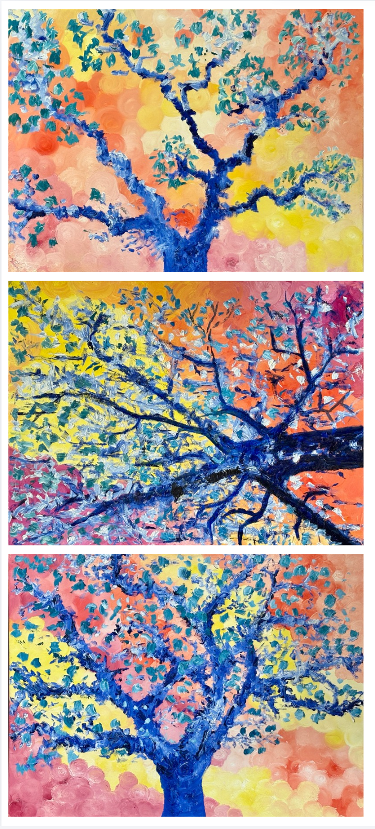 Sunset Blossoms Triptych
