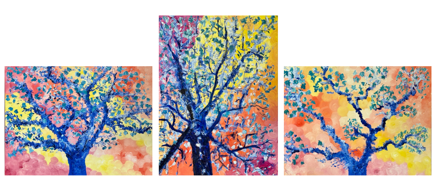 Sunset Blossoms Triptych