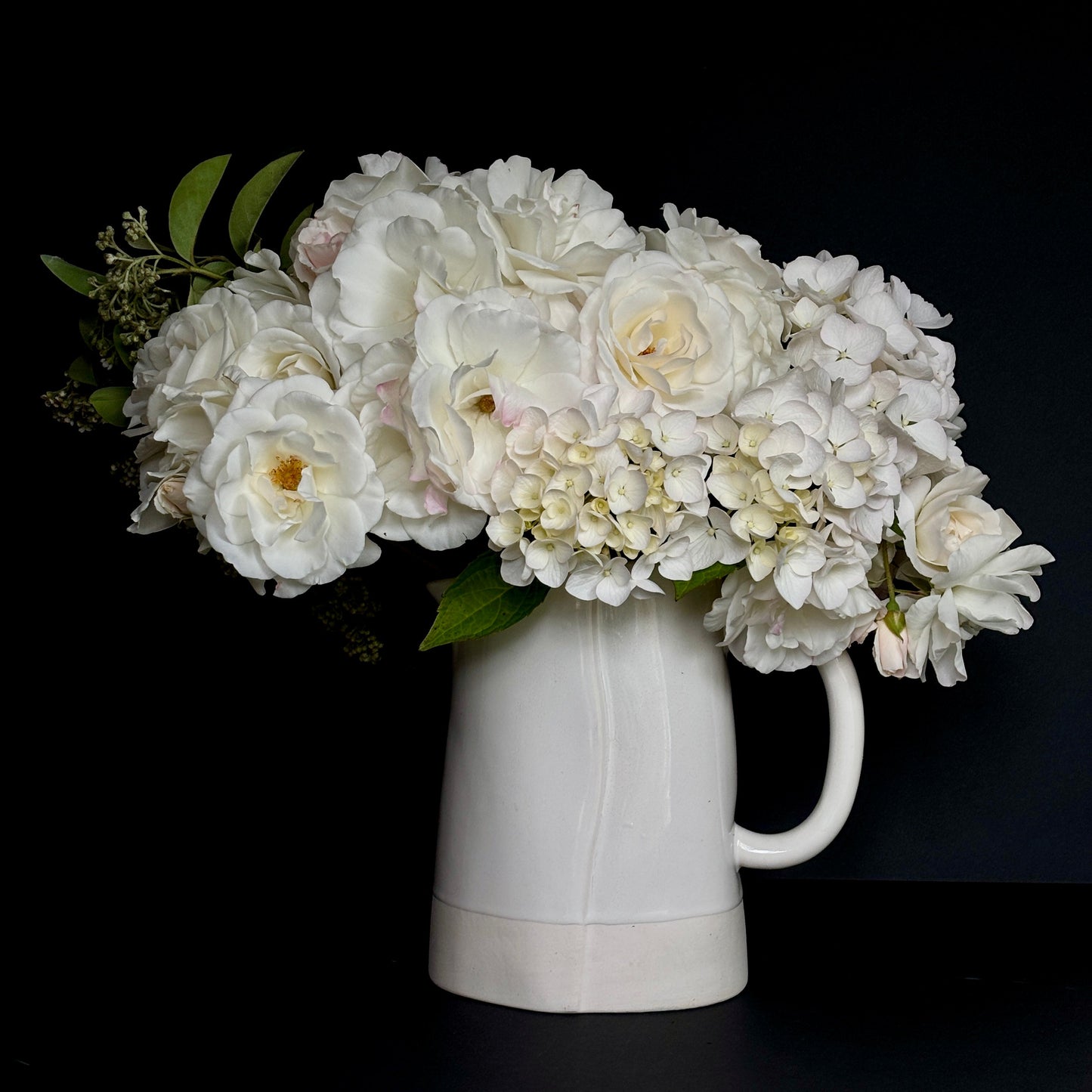 Mini floating frame canvas: White bouquet (free shipping)