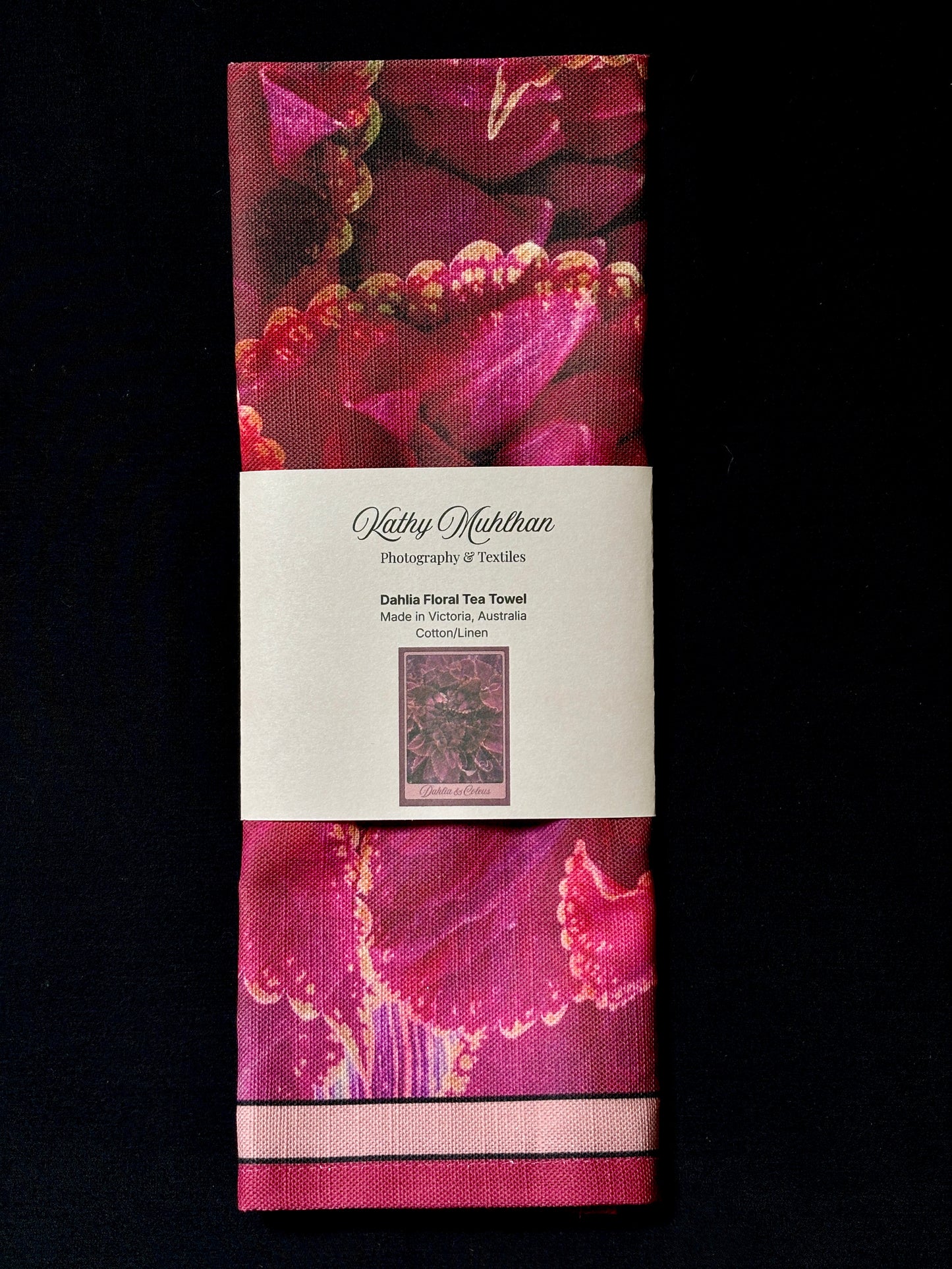 Dahlia Floral Tea Towel: Dahlia & Coleus