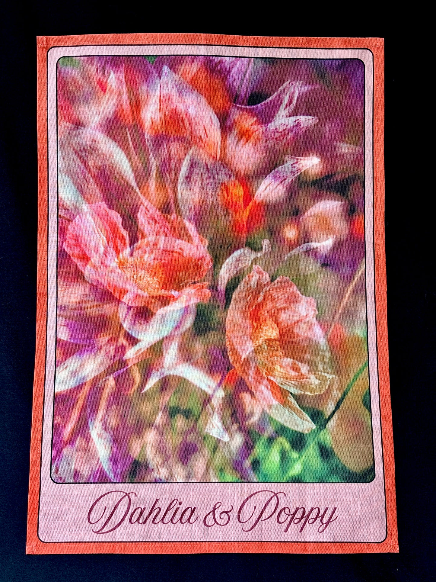 Dahlia Floral Tea Towel: Dahlia & Poppy