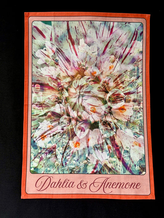 Dahlia Floral Tea Towel: Dahlia & Anemone