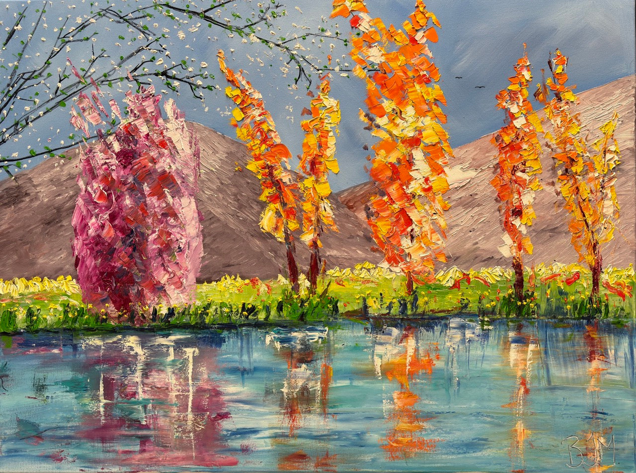 Framed Canvas: Autumn Leaves