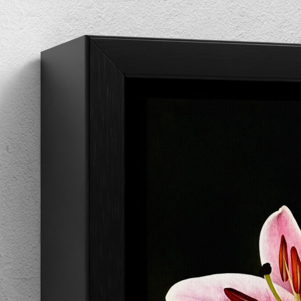 Mini floating frame canvas: Lilies (free shipping)
