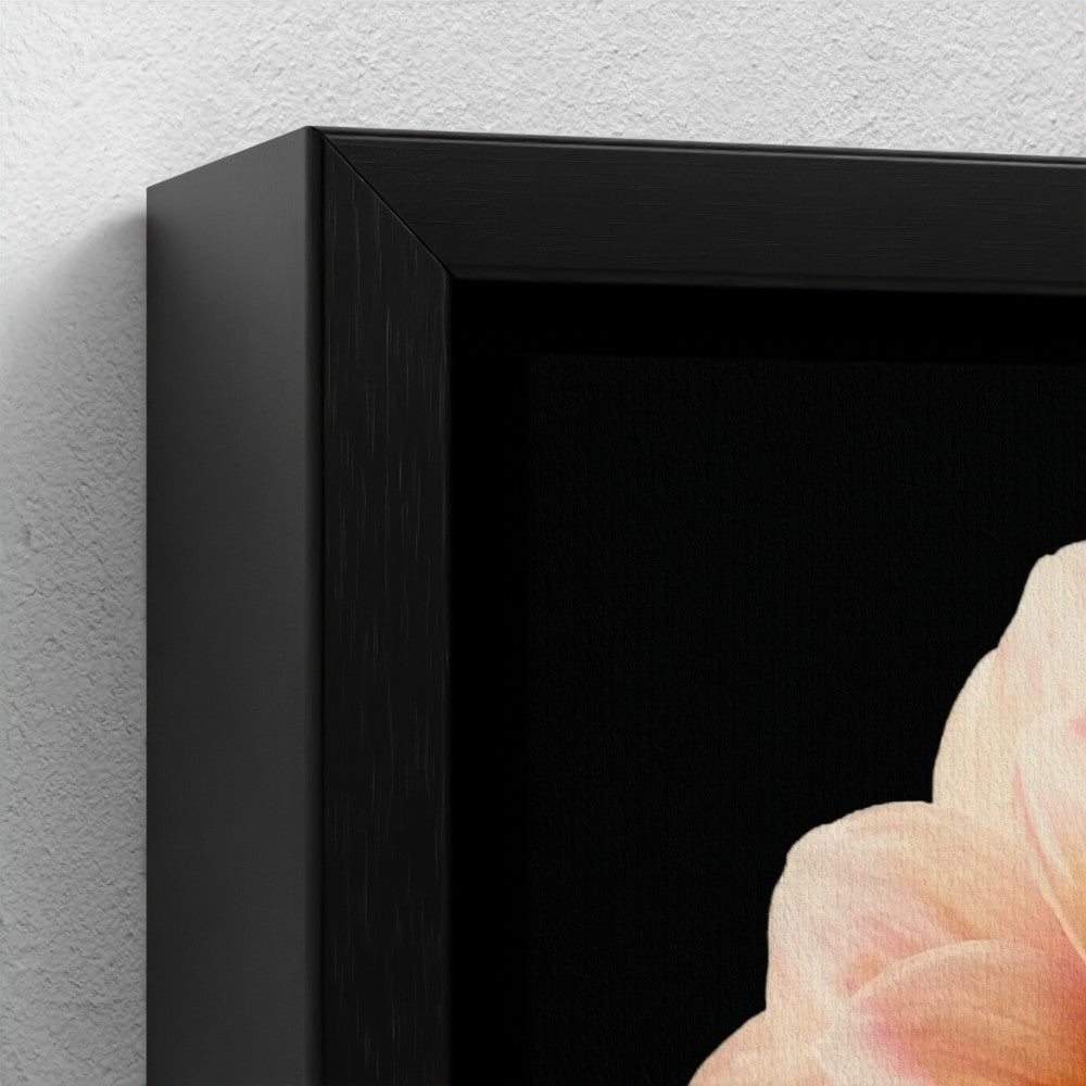 Mini floating frame canvas: Peach Dahlia (free shipping)