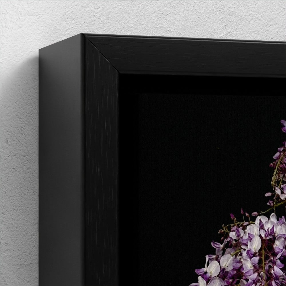 Mini floating frame canvas: Wisteria bouquet (free shipping)