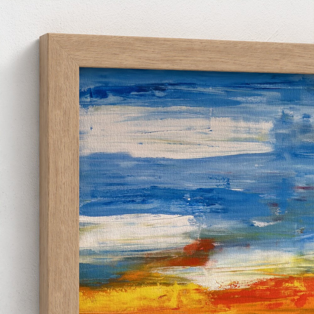 Framed Canvas: Boats at Sunrise
