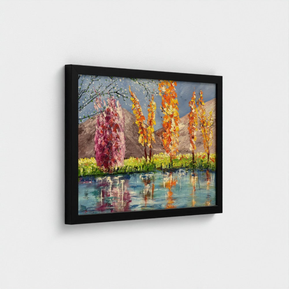 Framed Canvas: Autumn Leaves