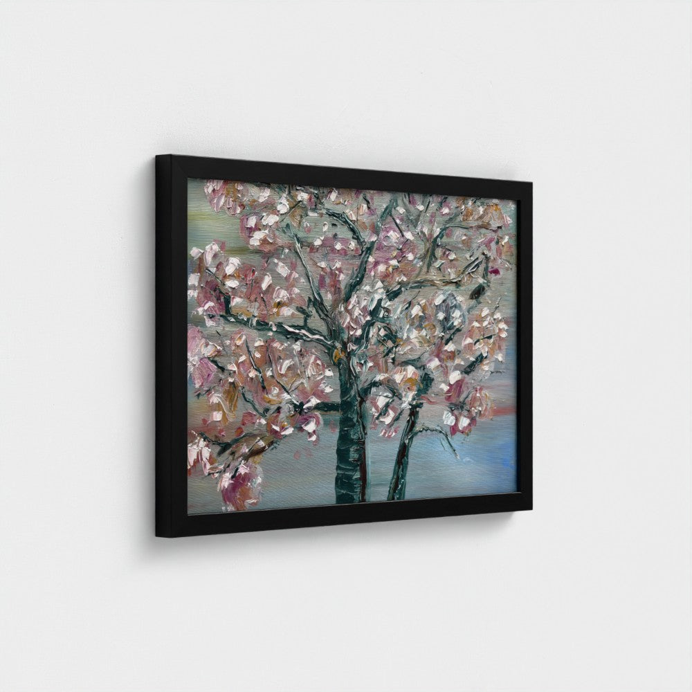 Framed Canvas: Pastel Blossoms