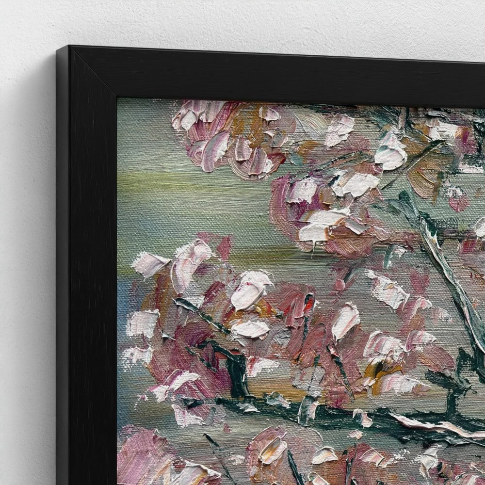 Framed Canvas: Pastel Blossoms