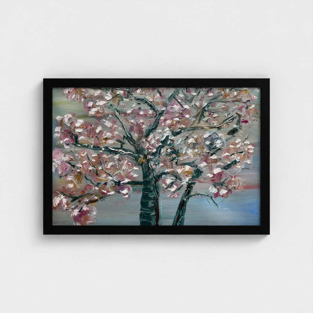 Framed Canvas: Pastel Blossoms