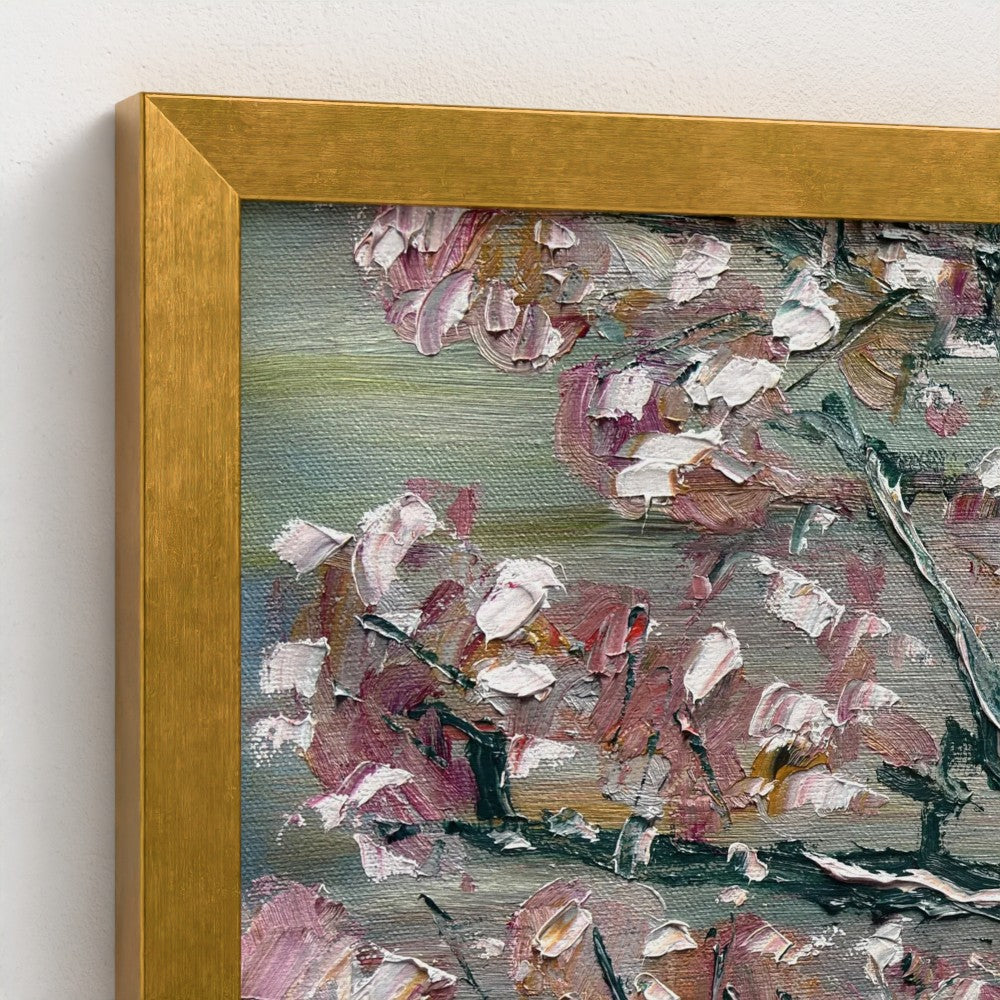 Framed Canvas: Pastel Blossoms
