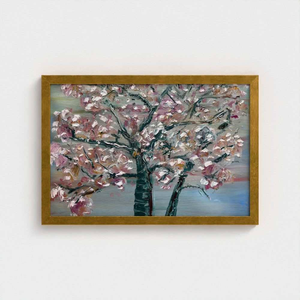 Framed Canvas: Pastel Blossoms