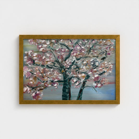 Framed Canvas: Pastel Blossoms