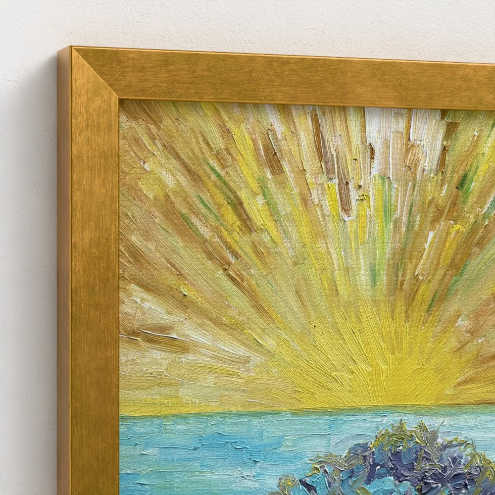 Framed Canvas (Gold): Sun & Sea #2 (free shipping)