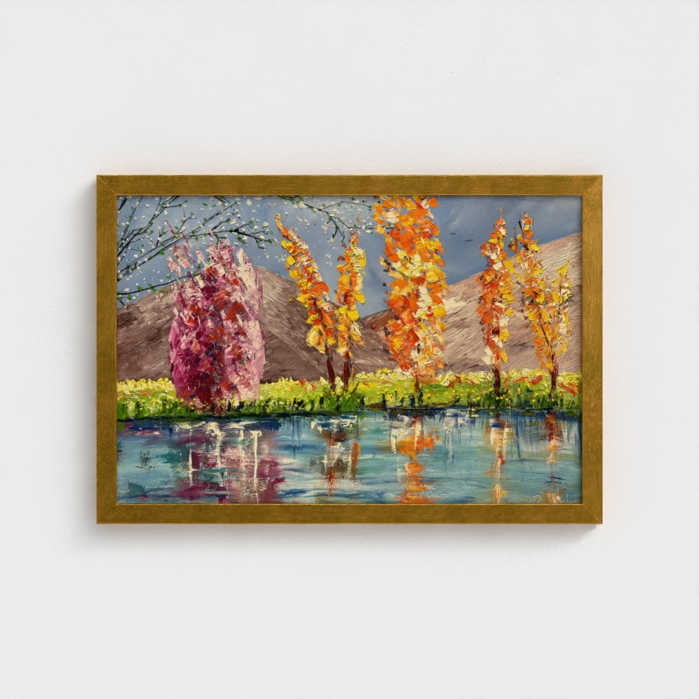 Framed Canvas: Autumn Leaves