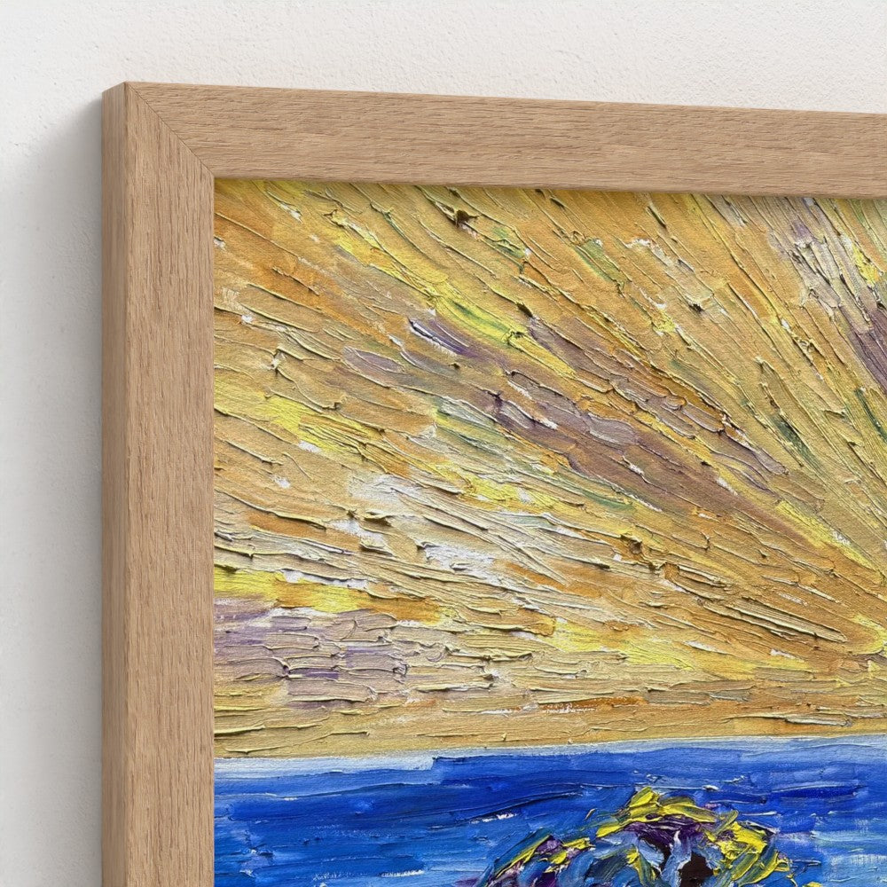 Framed Canvas (wood): Sun & Sea #1 (free shipping)