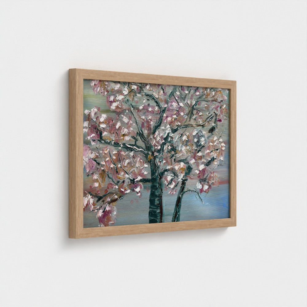 Framed Canvas: Pastel Blossoms