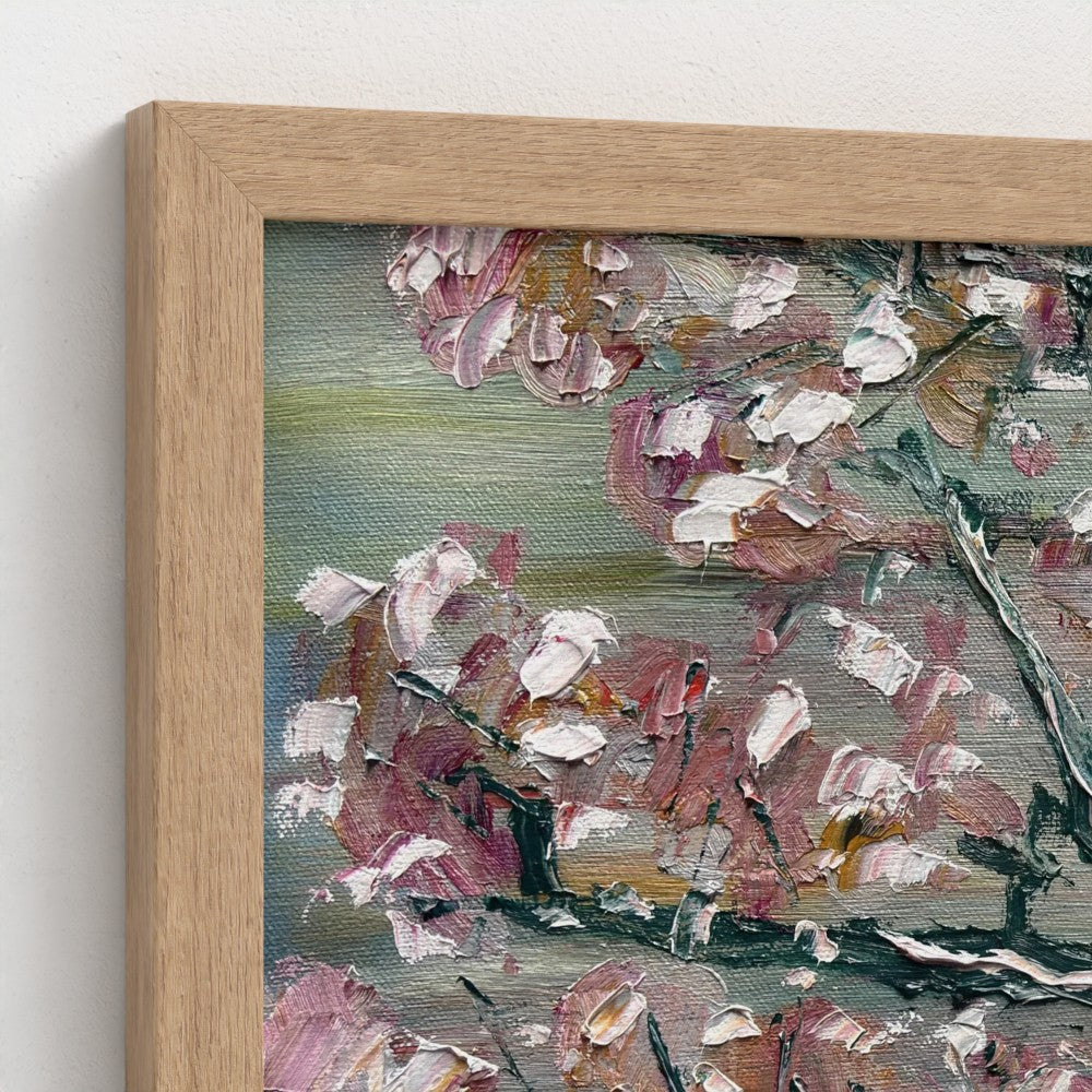 Framed Canvas: Pastel Blossoms