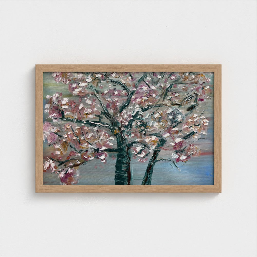 Framed Canvas: Pastel Blossoms