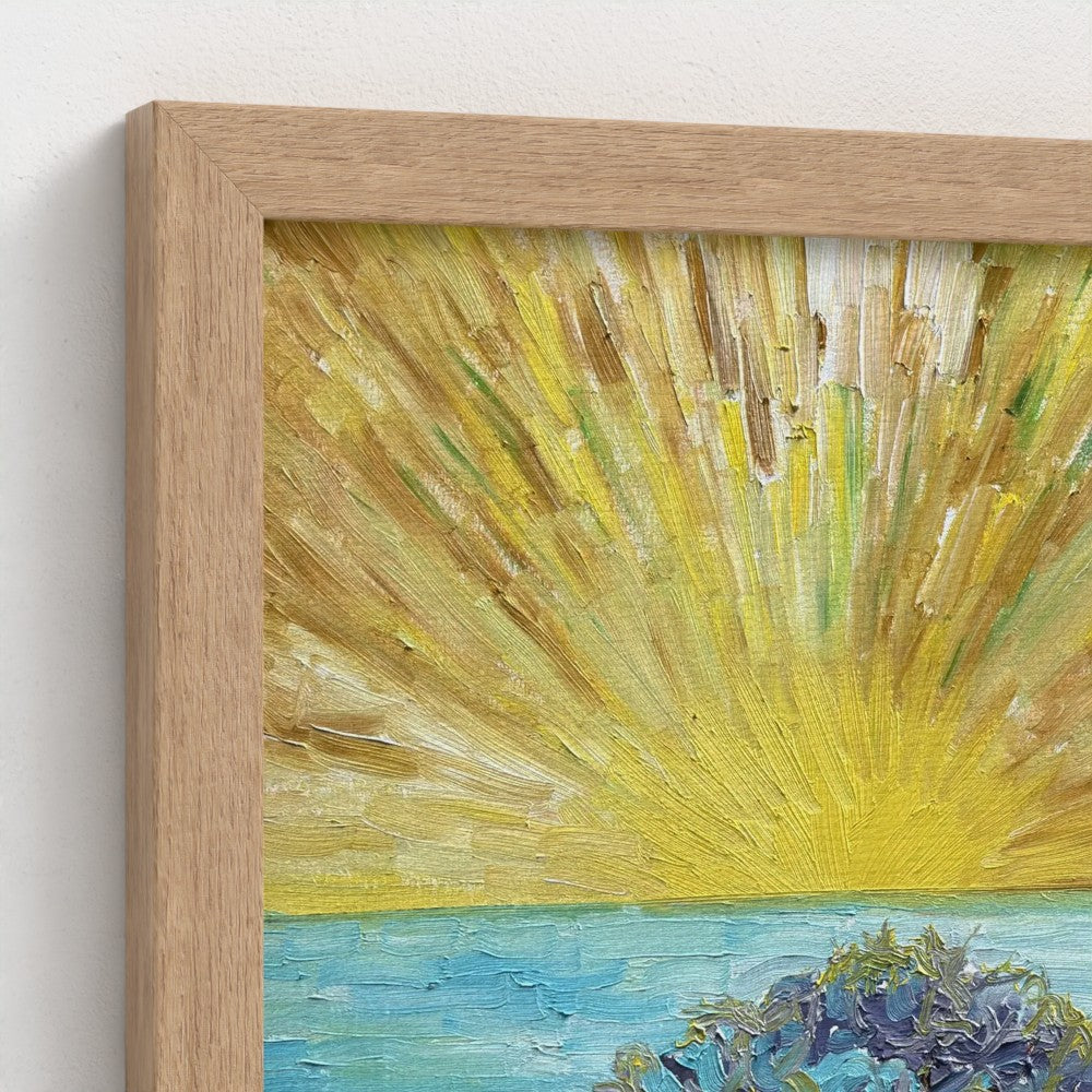 Framed Canvas (wood): Sun & Sea #2 (free shipping)