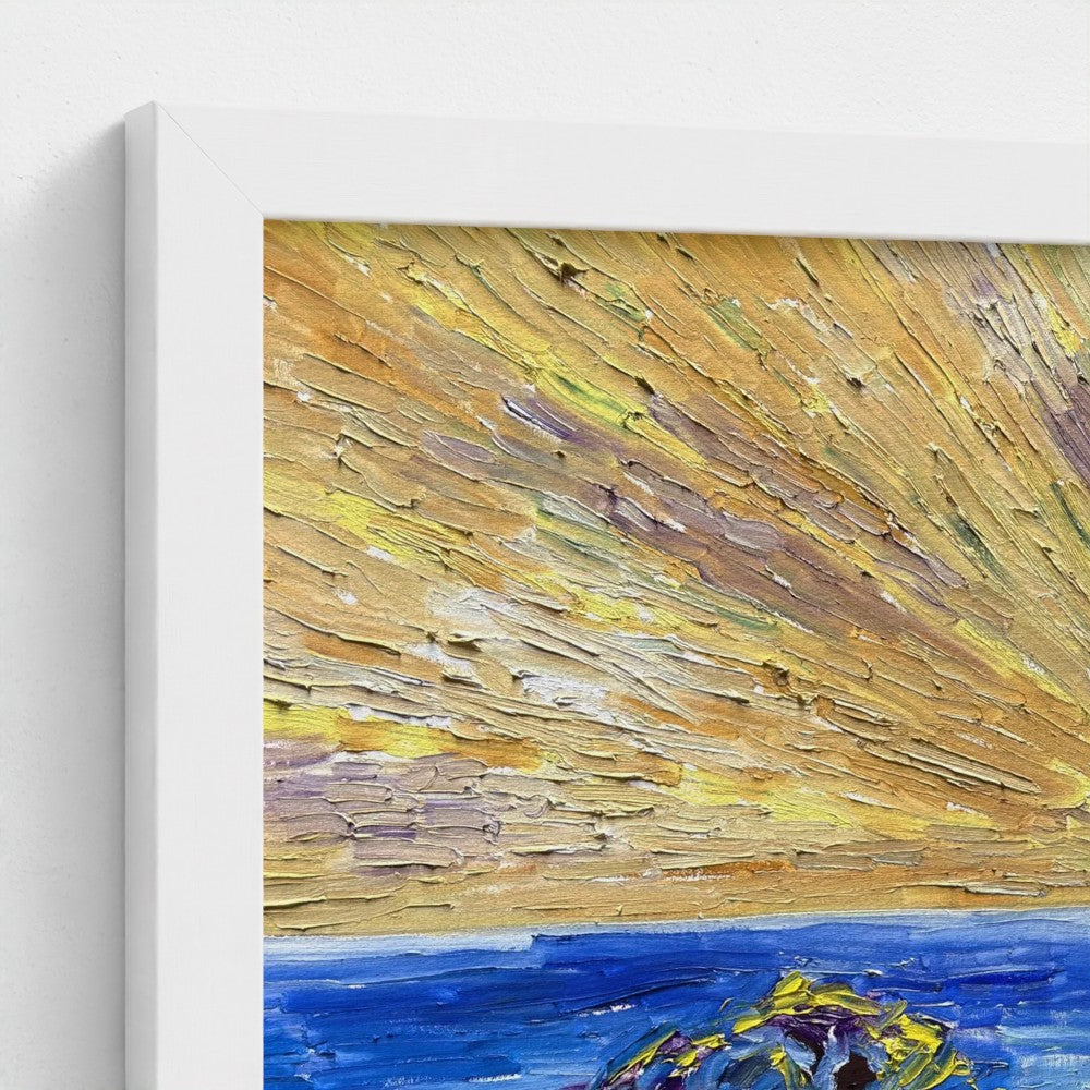Framed Canvas (White): Sun & Sea #1 (free shipping)