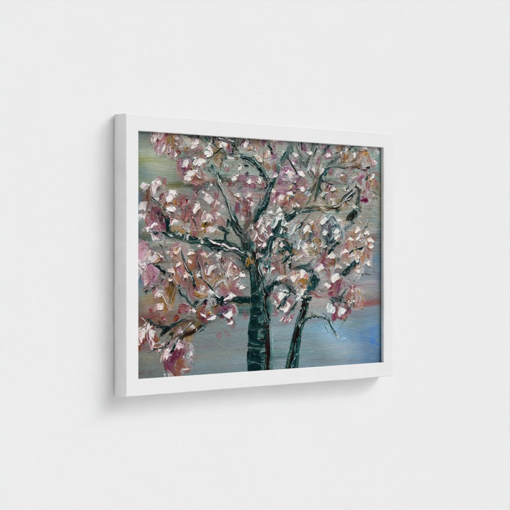 Framed Canvas: Pastel Blossoms
