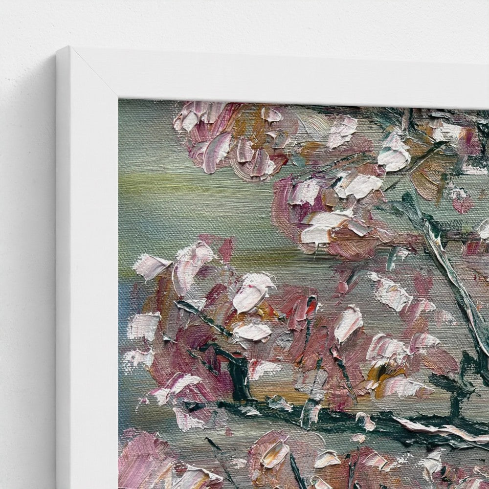 Framed Canvas: Pastel Blossoms