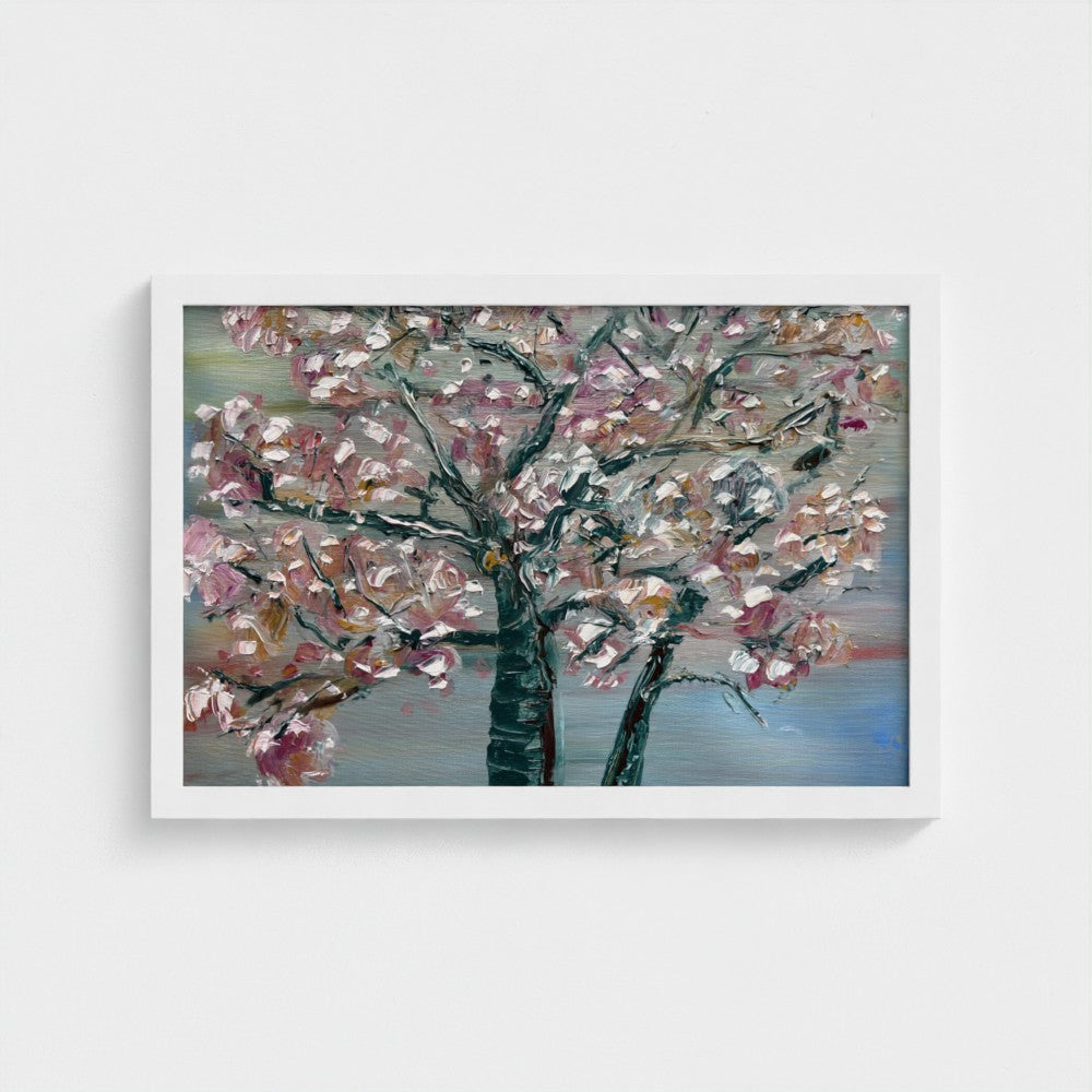 Framed Canvas: Pastel Blossoms