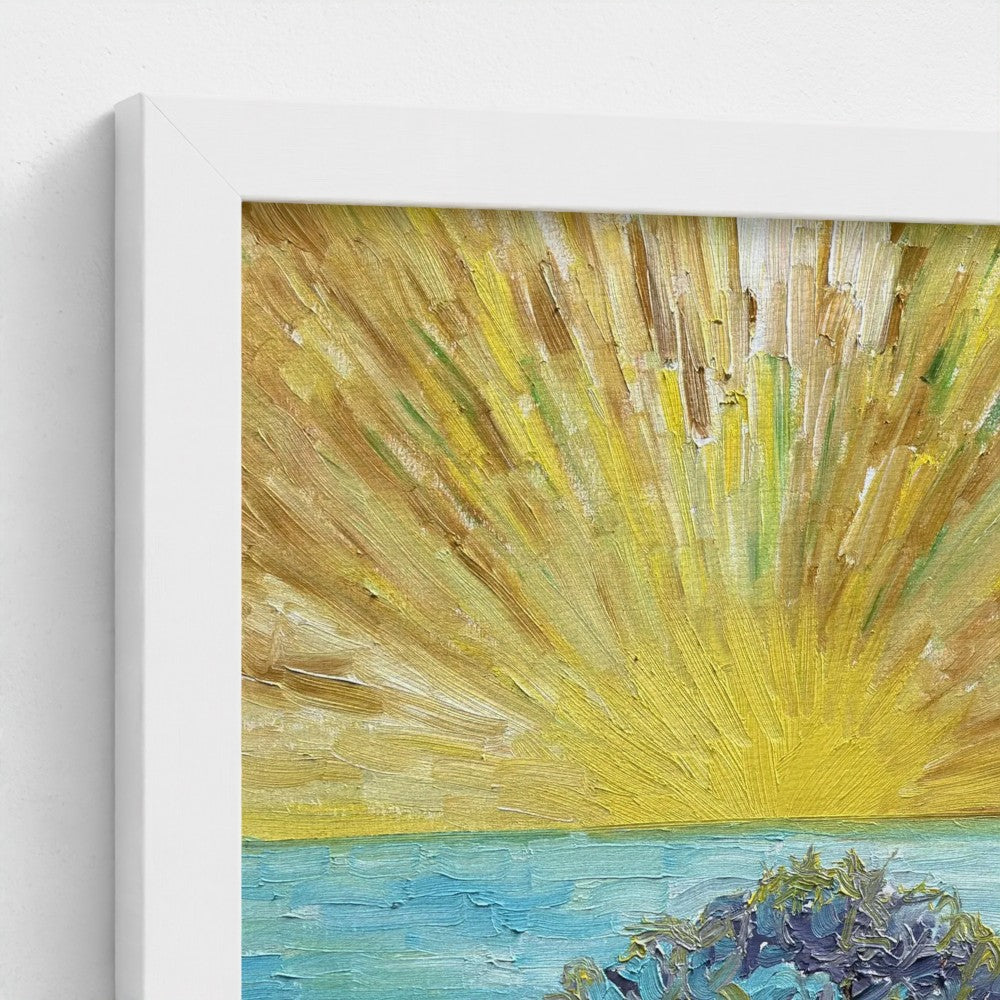 Framed Canvas (White): Sun & Sea #2 (free shipping)