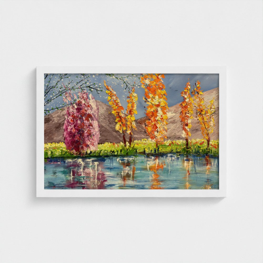 Framed Canvas: Autumn Leaves