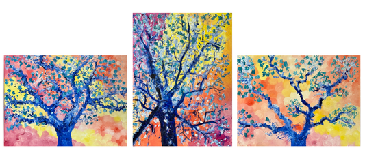 Sunset Blossoms Triptych